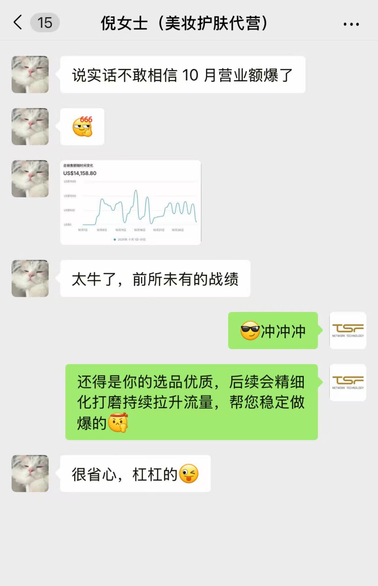 美妆护肤客户反馈截图