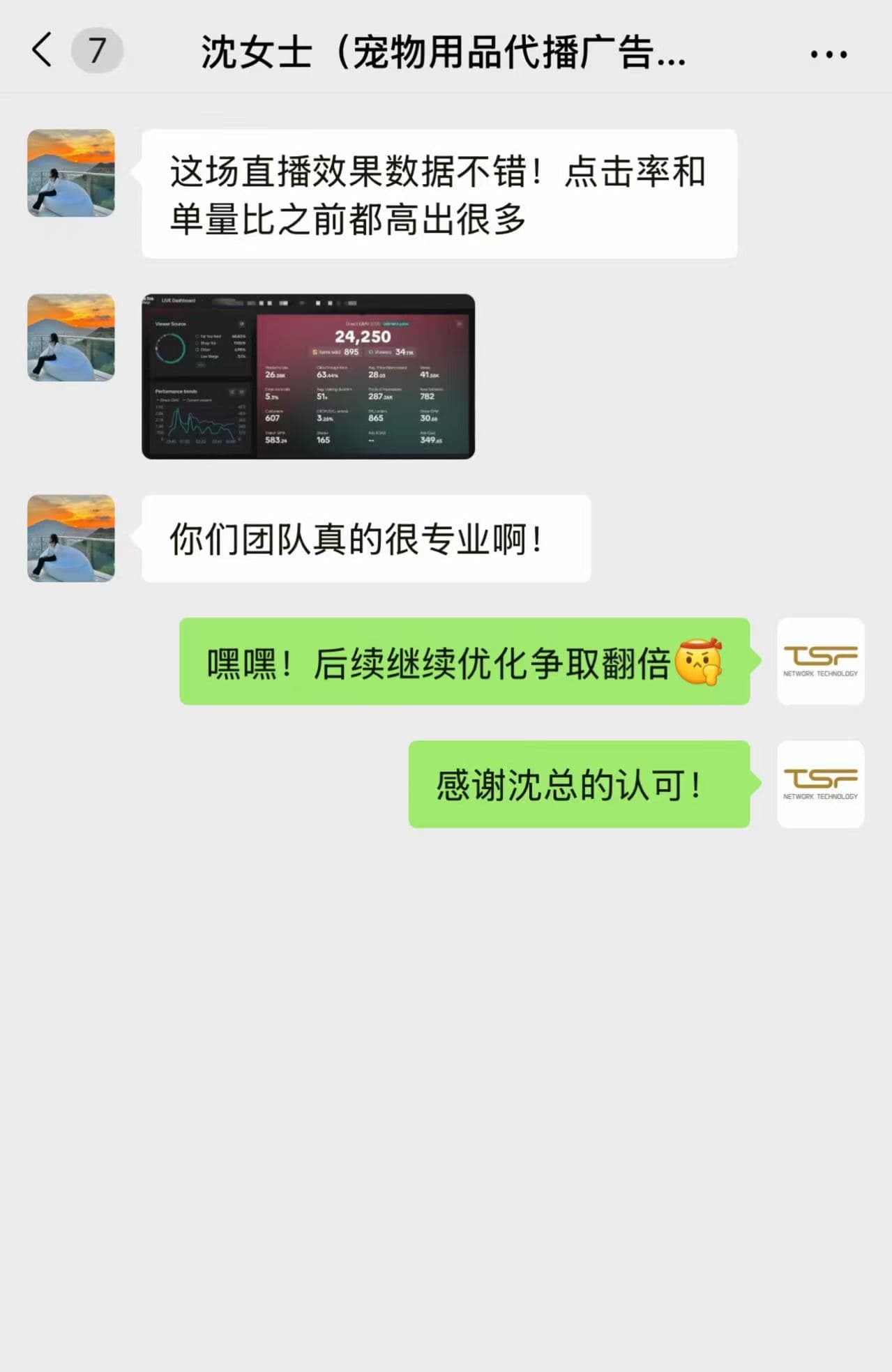 宠物用品客户反馈截图